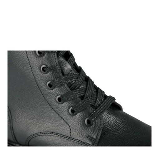 Bottines Rangers NOIR Fille CUIR Motif Uni Lacets