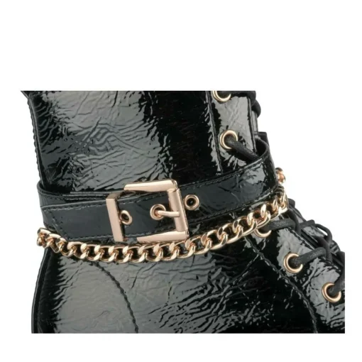 Bottines Rangers NOIR Fille Motif Vernis Lacets