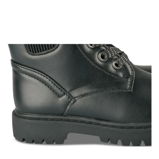Bottines Rangers NOIR Fille Motif Vernis Lacets