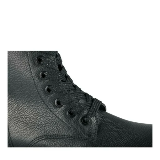 Bottines Rangers NOIR Fille CUIR Motif Uni Lacets