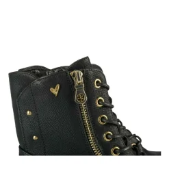 Bottines Rangers NOIR Fille Motif Clouté Lacets