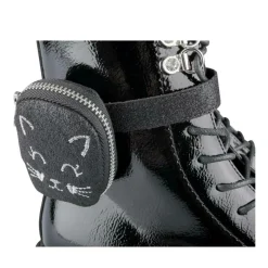 Bottines Rangers NOIR Fille Motif Vernis Lacets