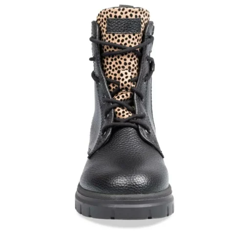 Bottines Rangers NOIR Fille Motif Uni Lacets