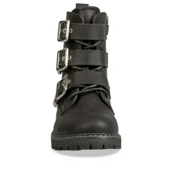 Bottines Rangers NOIR Fille Motif Uni Lacets
