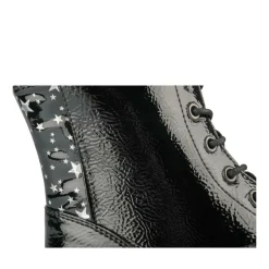 Bottines Rangers NOIR Fille Motif Vernis Lacets