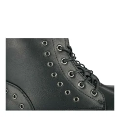 Bottines Rangers NOIR Fille Motif Clouté Lacets