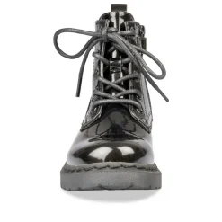 Bottines Rangers NOIR Fille Motif Uni Lacets