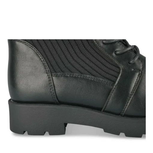 Bottines Rangers NOIR Fille Motif Uni Lacets