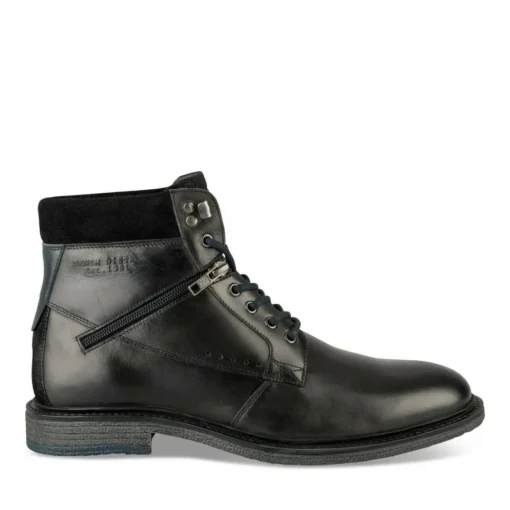 Bottines Rangers NOIR Homme CUIR Motif Uni Lacets
