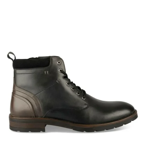 Bottines Rangers NOIR Homme CUIR Motif Uni Lacets