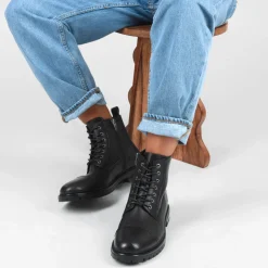 Bottines Rangers NOIR Homme Motif Uni Lacets