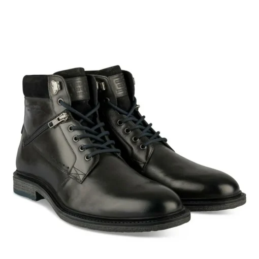Bottines Rangers NOIR Homme CUIR Motif Uni Lacets