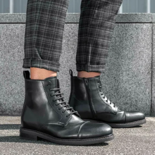 Bottines Rangers NOIR Homme Motif Uni Lacets