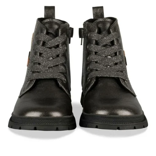 Bottines Rangers PEWTER Fille Motif Coeurs Lacets