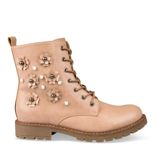 Bottines Rangers ROSE Fille Motif Uni Lacets