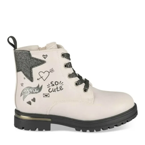 Bottines Rangers ROSE Fille Motif Paillettes Lacets