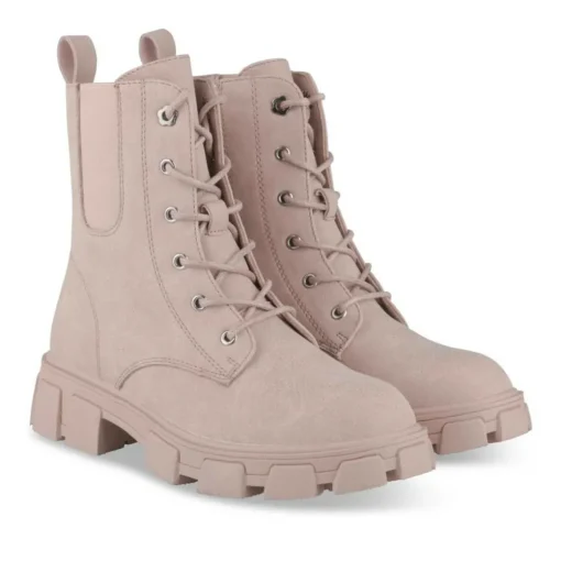 Bottines Rangers ROSE Fille Motif Uni Lacets