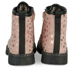 Bottines Rangers ROSE Fille Motif Etoiles Lacets