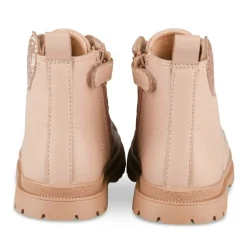 Bottines Rangers ROSE Fille Motif Coeurs Lacets