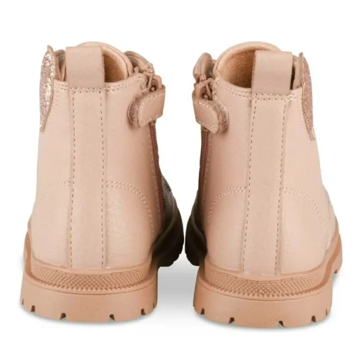 Bottines Rangers ROSE Fille Motif Coeurs Lacets
