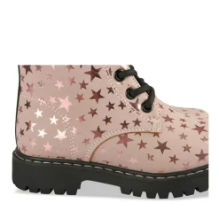 Bottines Rangers ROSE Fille Motif Etoiles Lacets