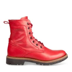 Bottines Rangers ROUGE Femme CUIR Lacets