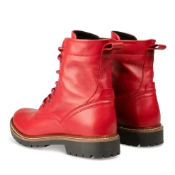 Bottines Rangers ROUGE Femme CUIR Lacets