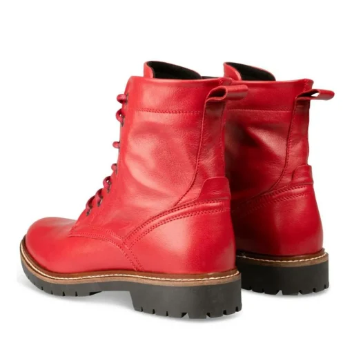 Bottines Rangers ROUGE Femme CUIR Lacets