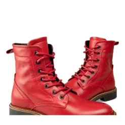 Bottines Rangers ROUGE Femme CUIR Lacets