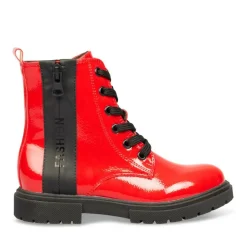Bottines Rangers ROUGE Fille Lacets