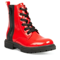 Bottines Rangers ROUGE Fille Lacets
