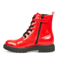Bottines Rangers ROUGE Fille Lacets