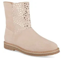 Bottines ROSE Fille CUIR Motif Uni Fermeture éclair