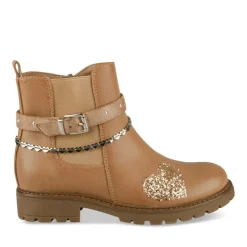 Bottines ROSE Fille Motif Coeurs Fermeture éclair