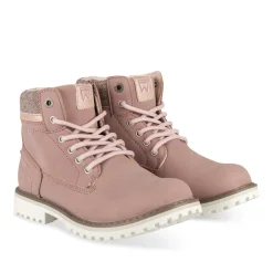 Bottines ROSE Fille Motif Uni Lacets