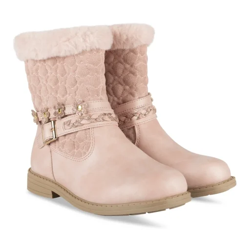 Bottines ROSE Fille Motif Uni Fermeture éclair
