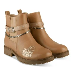 Bottines ROSE Fille Motif Coeurs Fermeture éclair