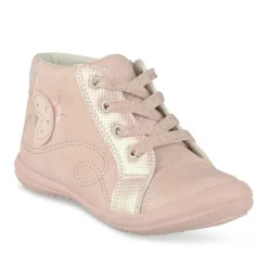 Bottines ROSE Fille Motif Paillettes Lacets