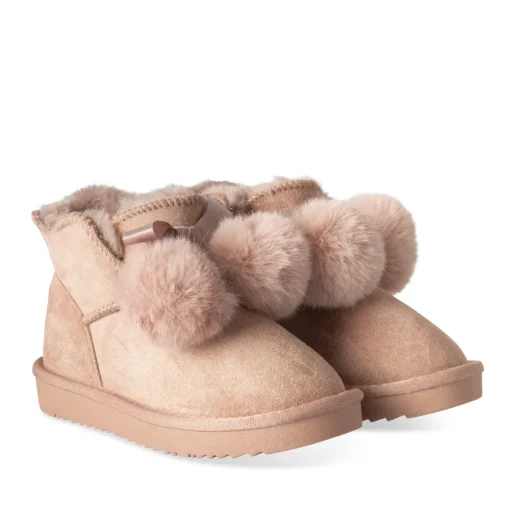Bottines ROSE Fille Motif Fausse Fourrure A Enfiler