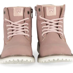 Bottines ROSE Fille Motif Uni Lacets