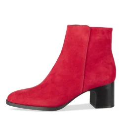 Bottines ROUGE Femme CUIR Motif Uni Fermeture éclair