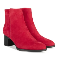 Bottines ROUGE Femme CUIR Motif Uni Fermeture éclair