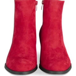 Bottines ROUGE Femme CUIR Motif Uni Fermeture éclair