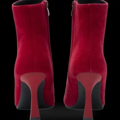 Bottines ROUGE Femme CUIR Motif Uni Fermeture éclair