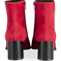 Bottines ROUGE Femme CUIR Motif Uni Fermeture éclair