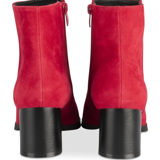 Bottines ROUGE Femme CUIR Motif Uni Fermeture éclair