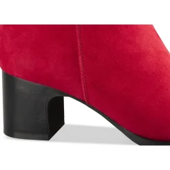 Bottines ROUGE Femme CUIR Motif Uni Fermeture éclair