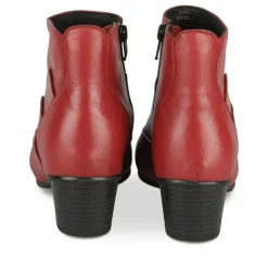 Bottines ROUGE Femme CUIR Motif Uni Fermeture éclair