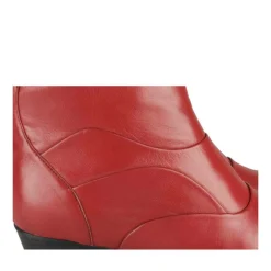Bottines ROUGE Femme CUIR Motif Uni Fermeture éclair