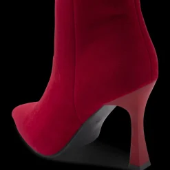 Bottines ROUGE Femme CUIR Motif Uni Fermeture éclair